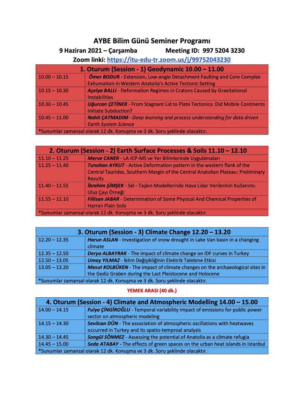 AYBE 2021 Science Day Programi